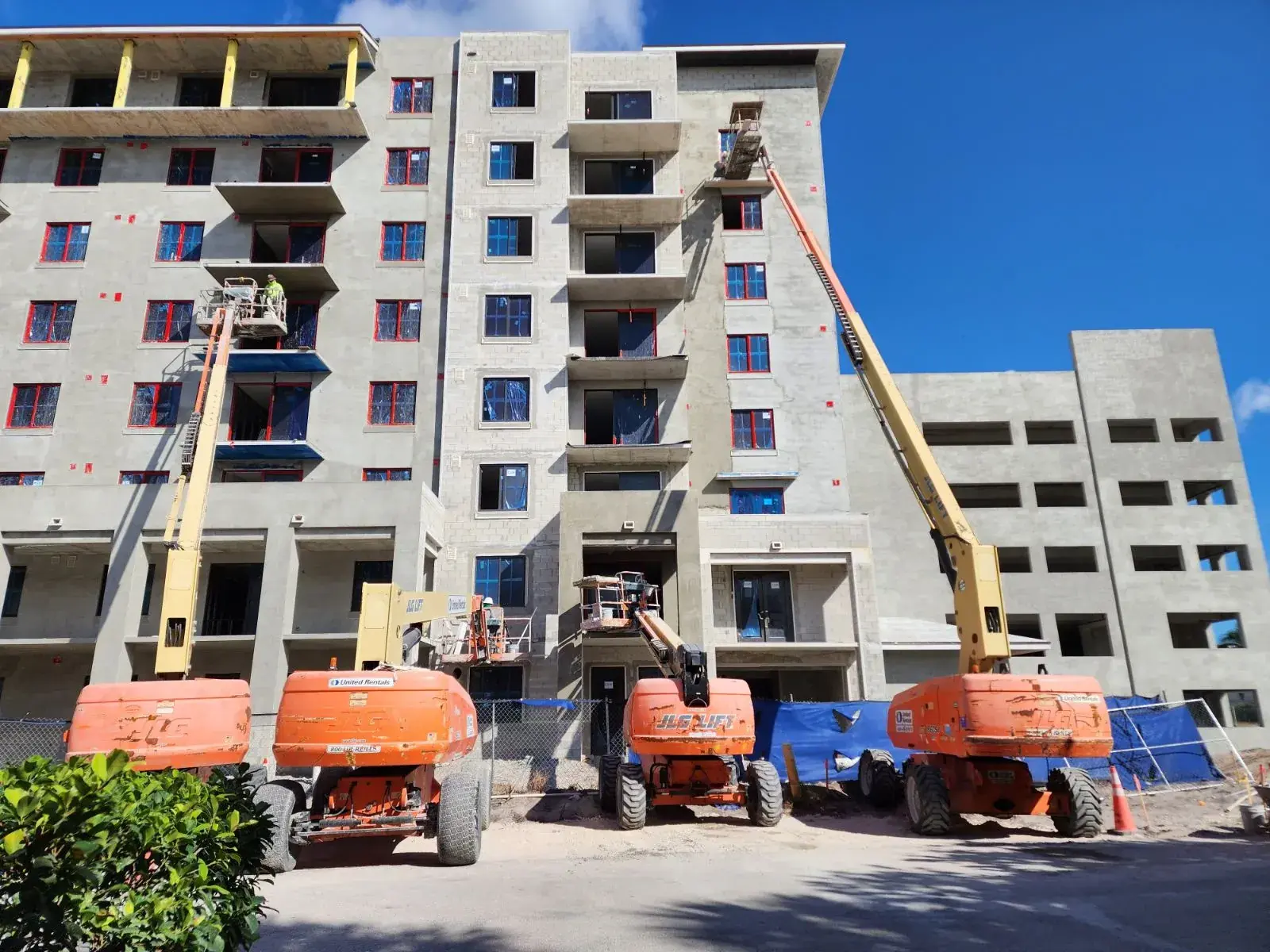 Freshly constructed building featuring premium stucco exteriors