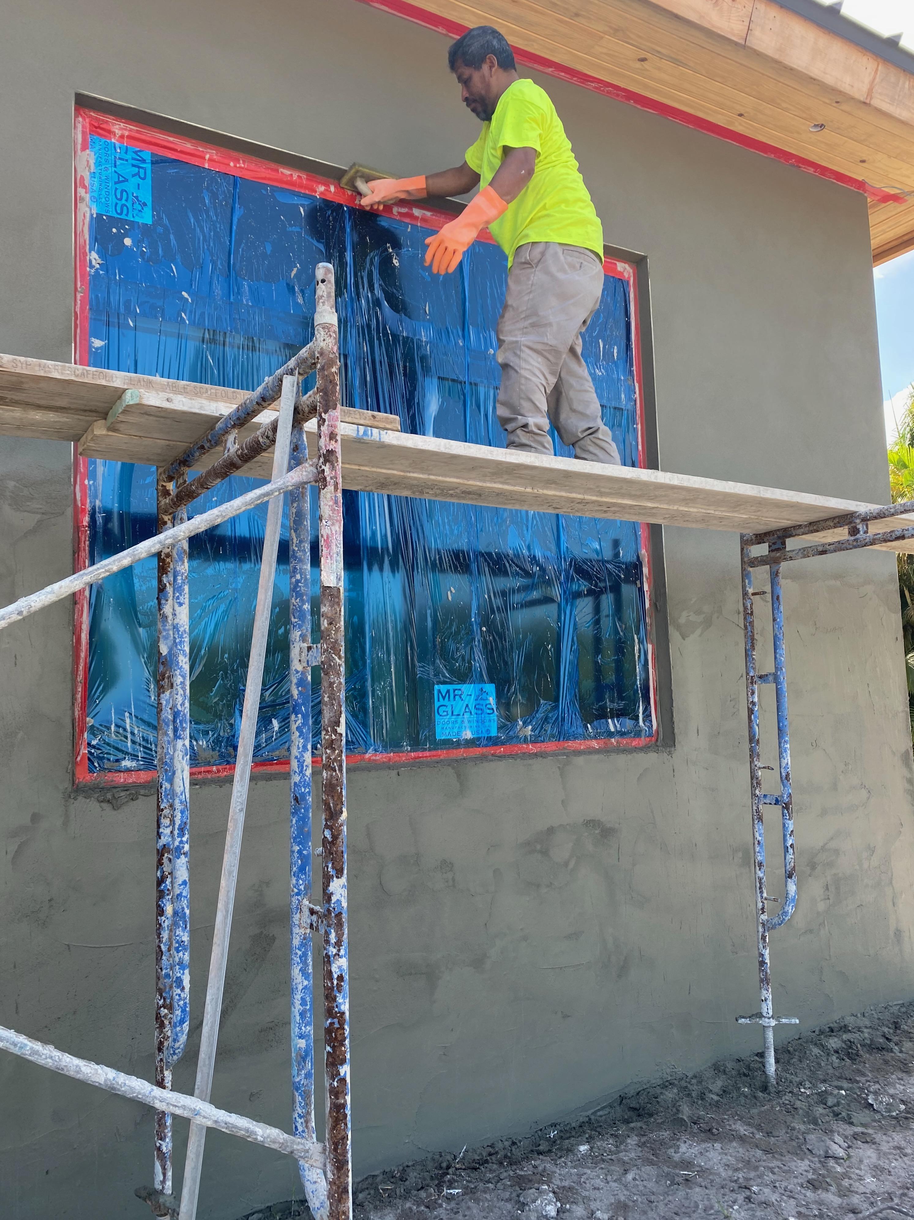 Smooth soffit paired with innovative textured stucco design