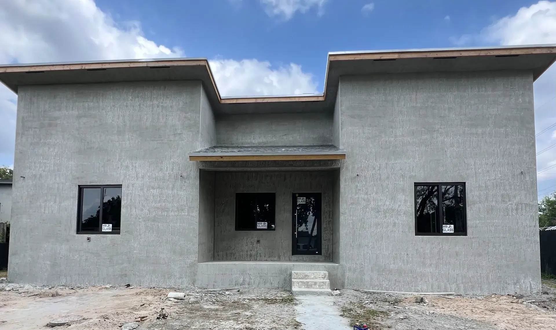 Close-up of high-quality textured stucco finish