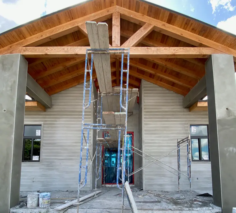 Residential stucco home exterior